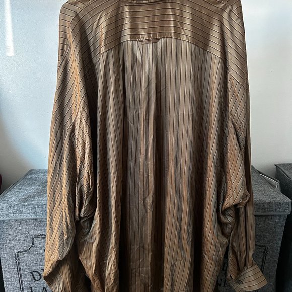 Faith Connexion 1/3 button up Silk & Viscose Striped Shirt - Picture 2 of 10